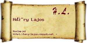 Háry Lajos névjegykártya